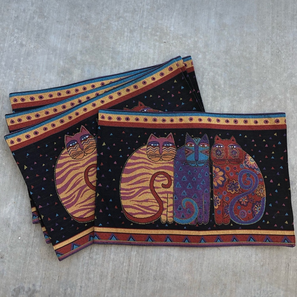 Laurel Burch ”Feline Friends” Tapestry Placemats